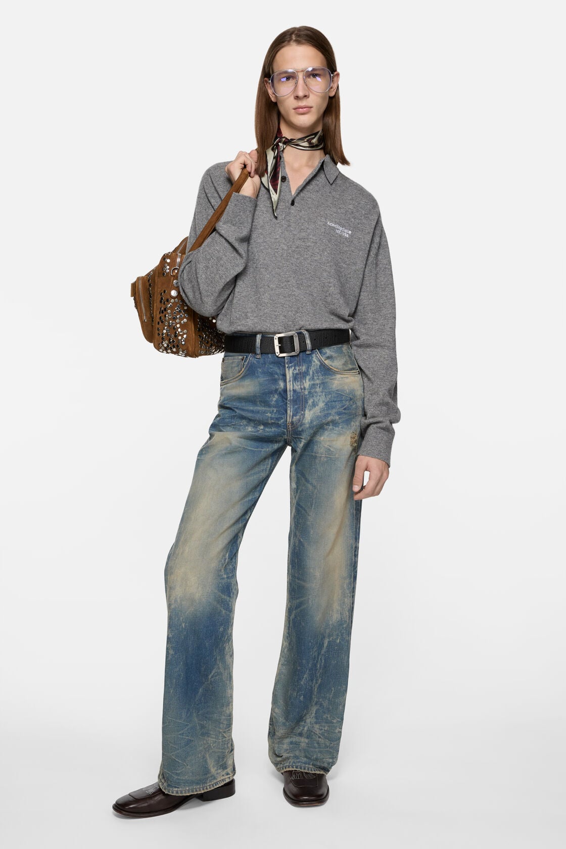 Acne Studios Reversible leather belt - Black/brown
