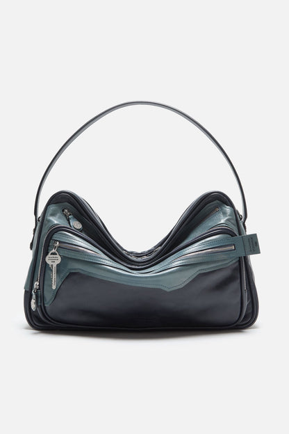Acne Studios Patchwork Camero Camera Bag - Dark blue/bright blue