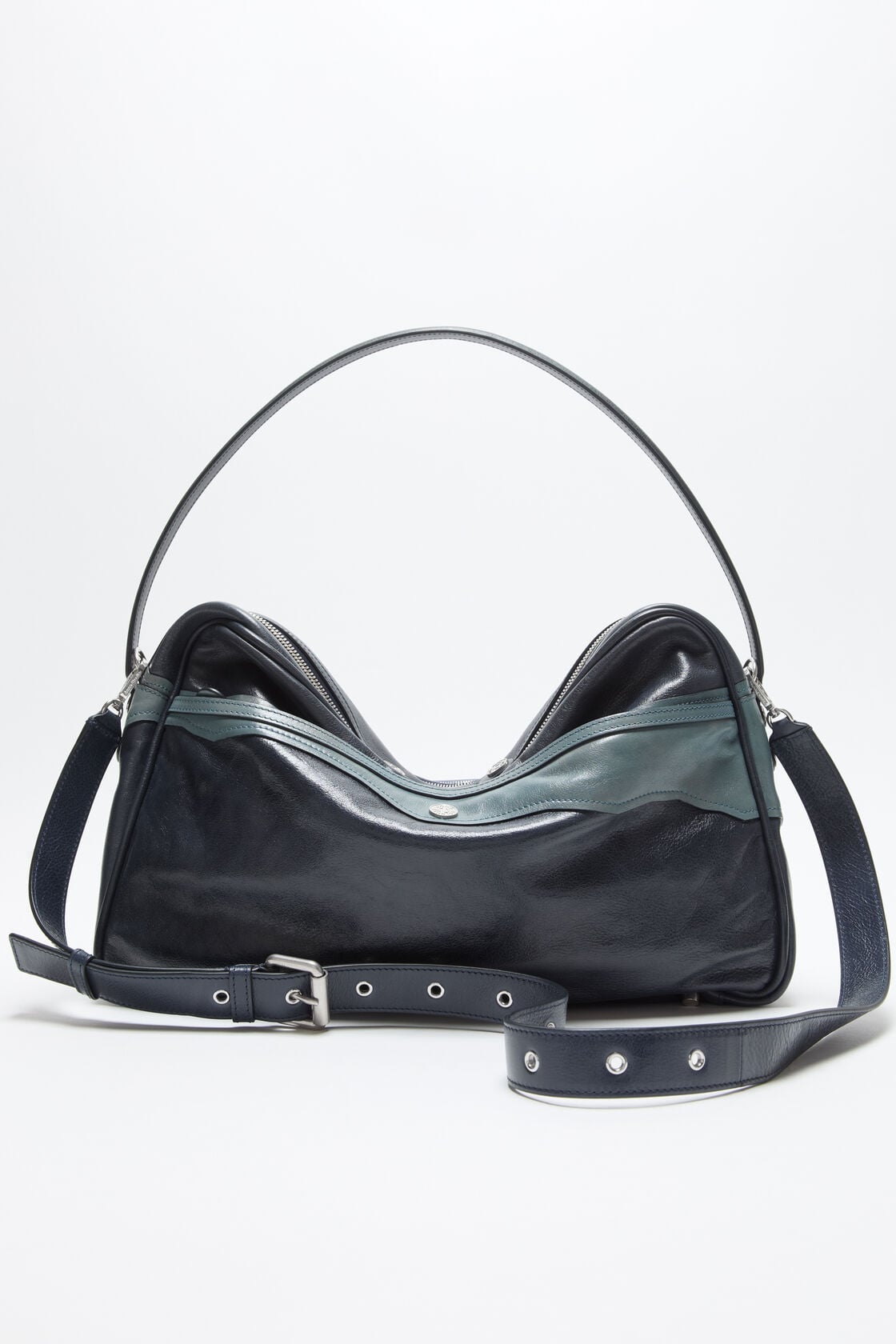 Acne Studios Patchwork Camero Camera Bag - Dark blue/bright blue