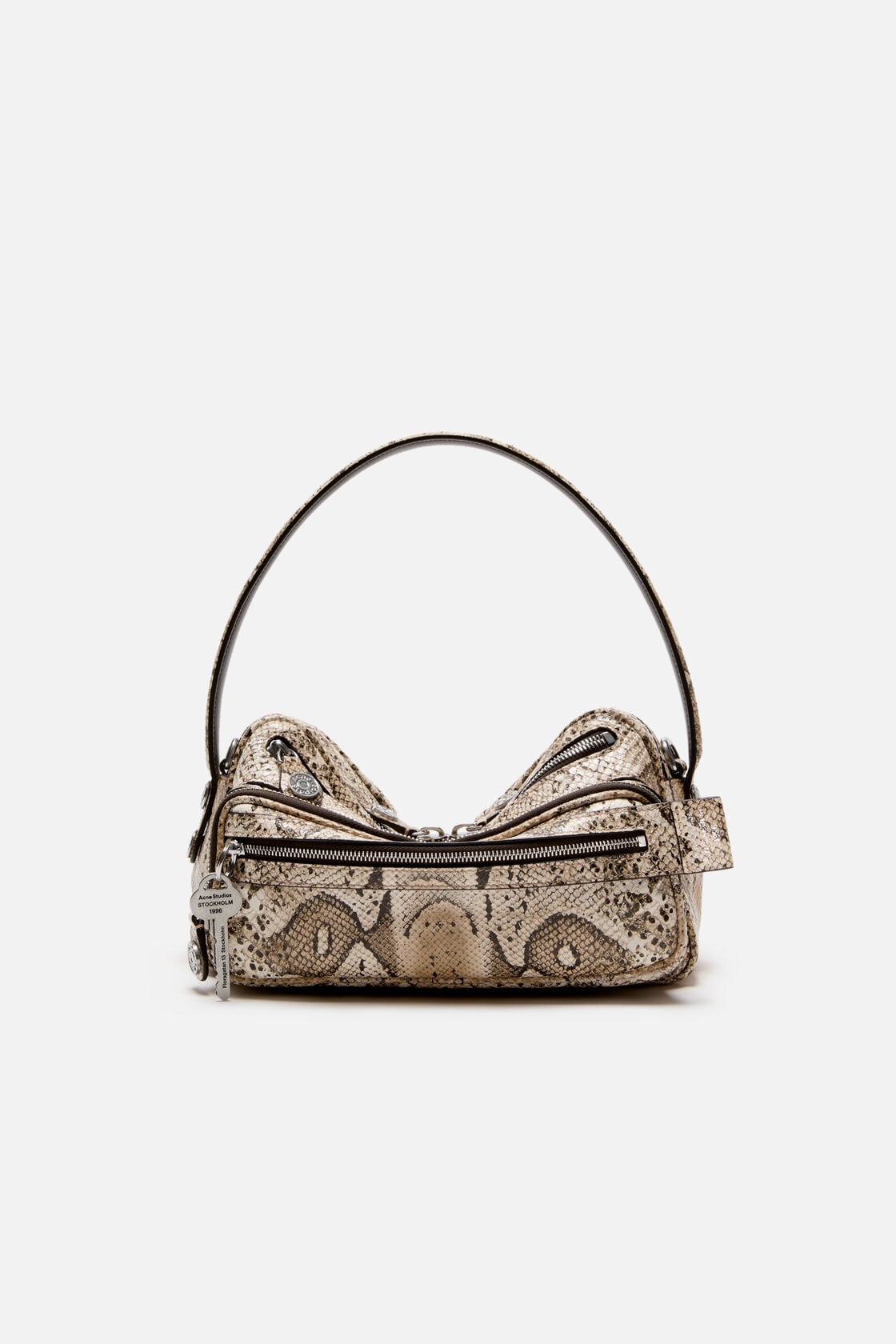 Acne Studios Camero Party snake-print bag - Beige Multi