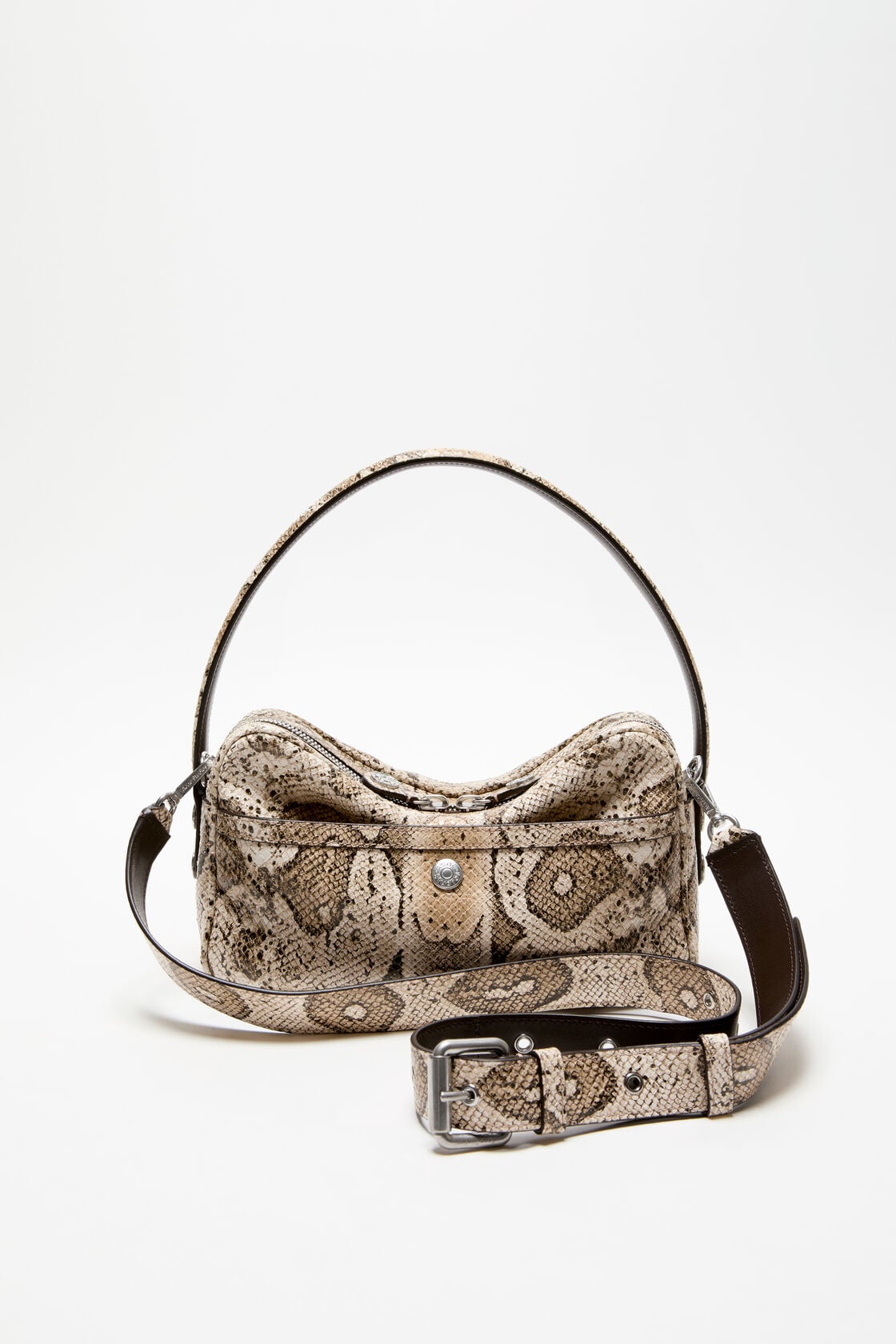 Acne Studios Camero Party snake-print bag - Beige Multi