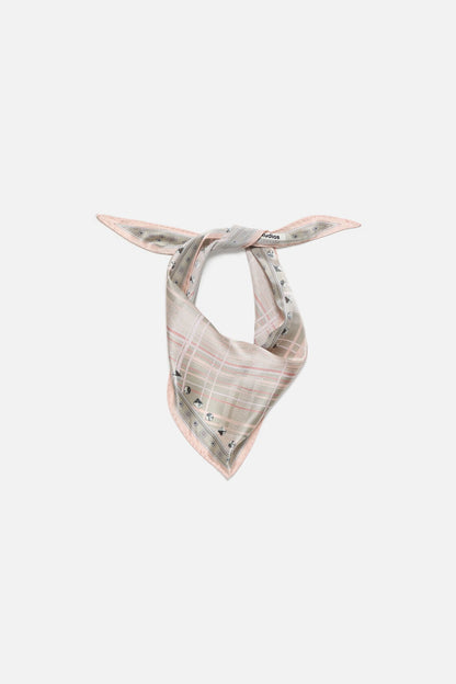 Acne Studios Checkered silk bandana - Pink/taupe