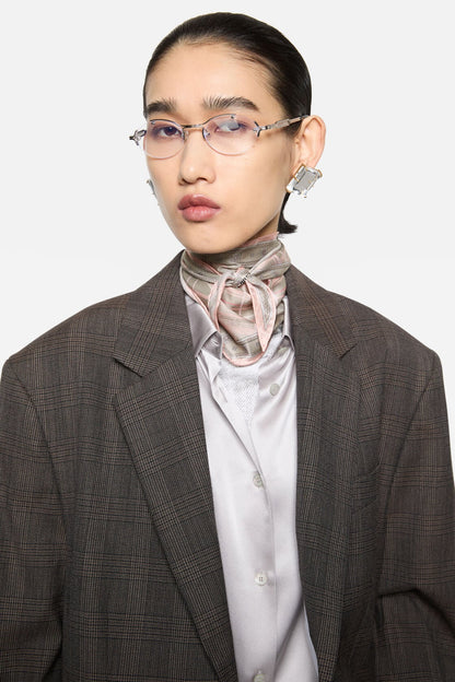Acne Studios Checkered silk bandana - Pink/taupe