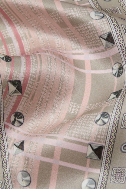 Acne Studios Checkered silk bandana - Pink/taupe