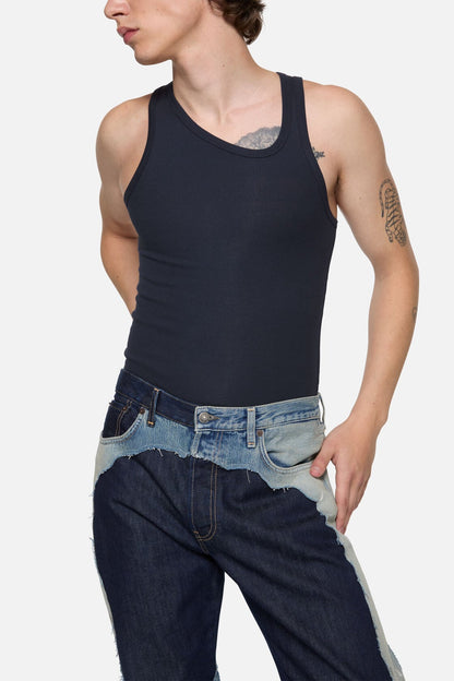 Acne Studios Asymmetrical Tank Top - Mid blue