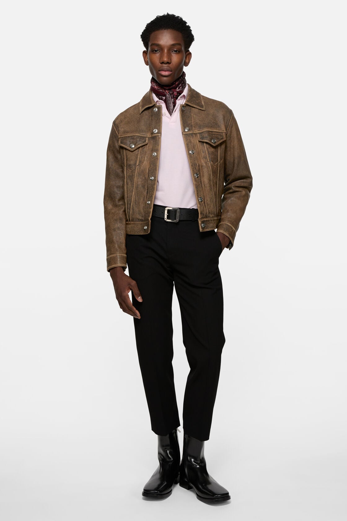 Acne Studios Vintage leather jacket - Brown/black