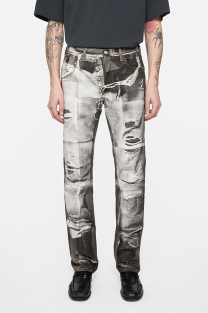 Acne Studios Trompe-l'œil photocopy jeans - 1996M - Black/white