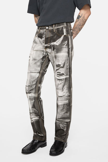 Acne Studios Trompe-l'œil photocopy jeans - 1996M - Black/white