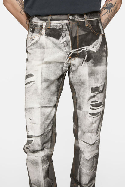 Acne Studios Trompe-l'œil photocopy jeans - 1996M - Black/white
