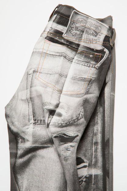 Acne Studios Trompe-l'œil photocopy jeans - 1996M - Black/white