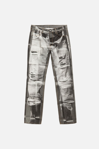 Acne Studios Trompe-l'œil photocopy jeans - 1996M - Black/white