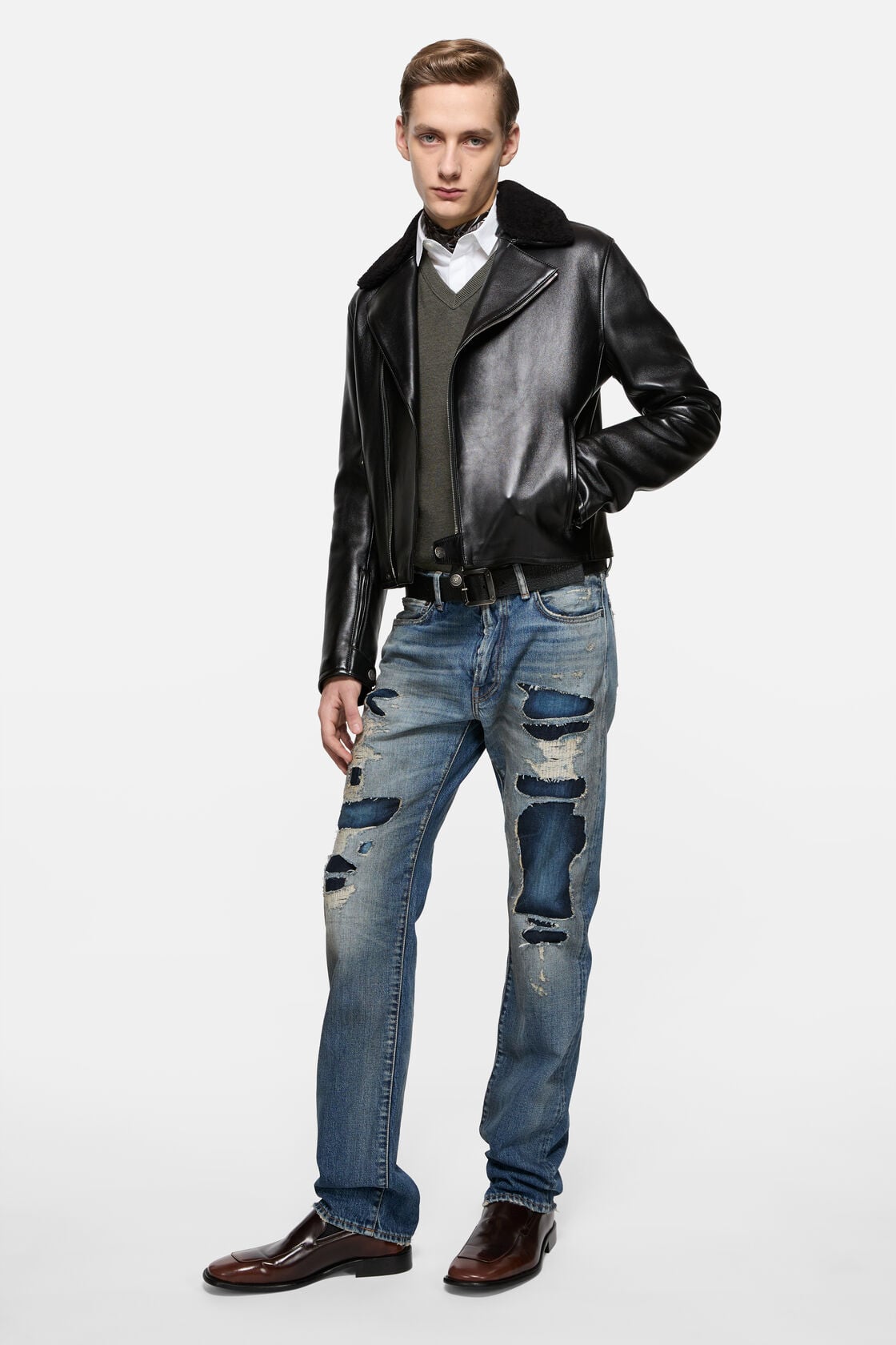 Acne Studios Mended denim jeans - 1996M - Mid Blue