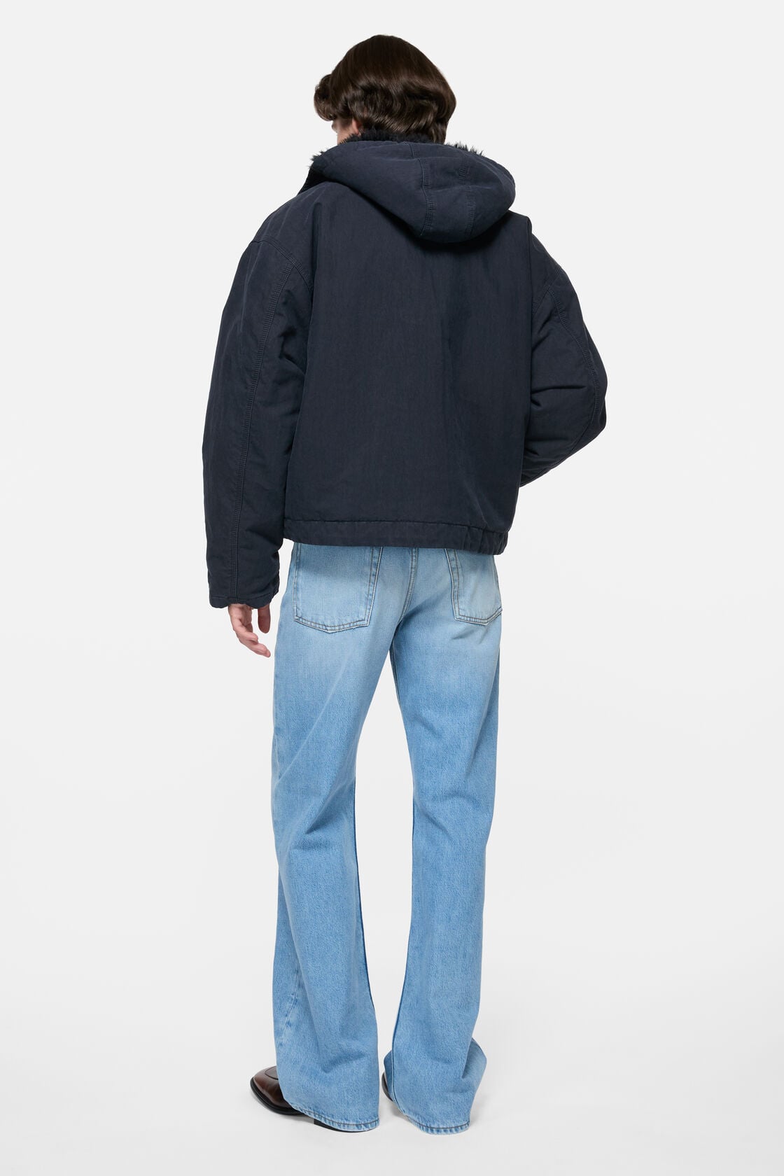 Acne Studios Waxed jacket with hood - Evening blue