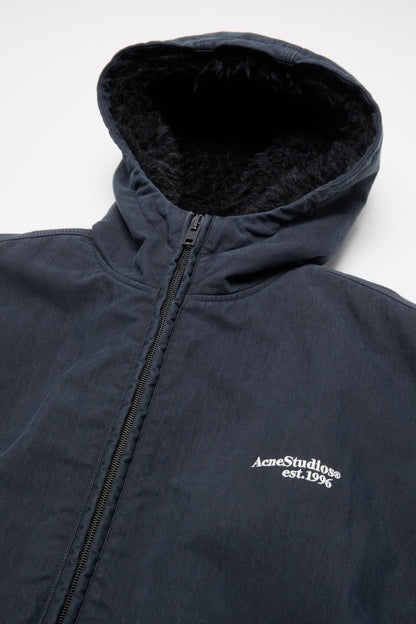 Acne Studios Waxed jacket with hood - Evening blue