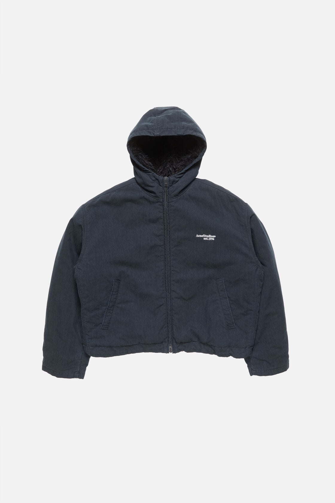 Acne Studios Waxed jacket with hood - Evening blue