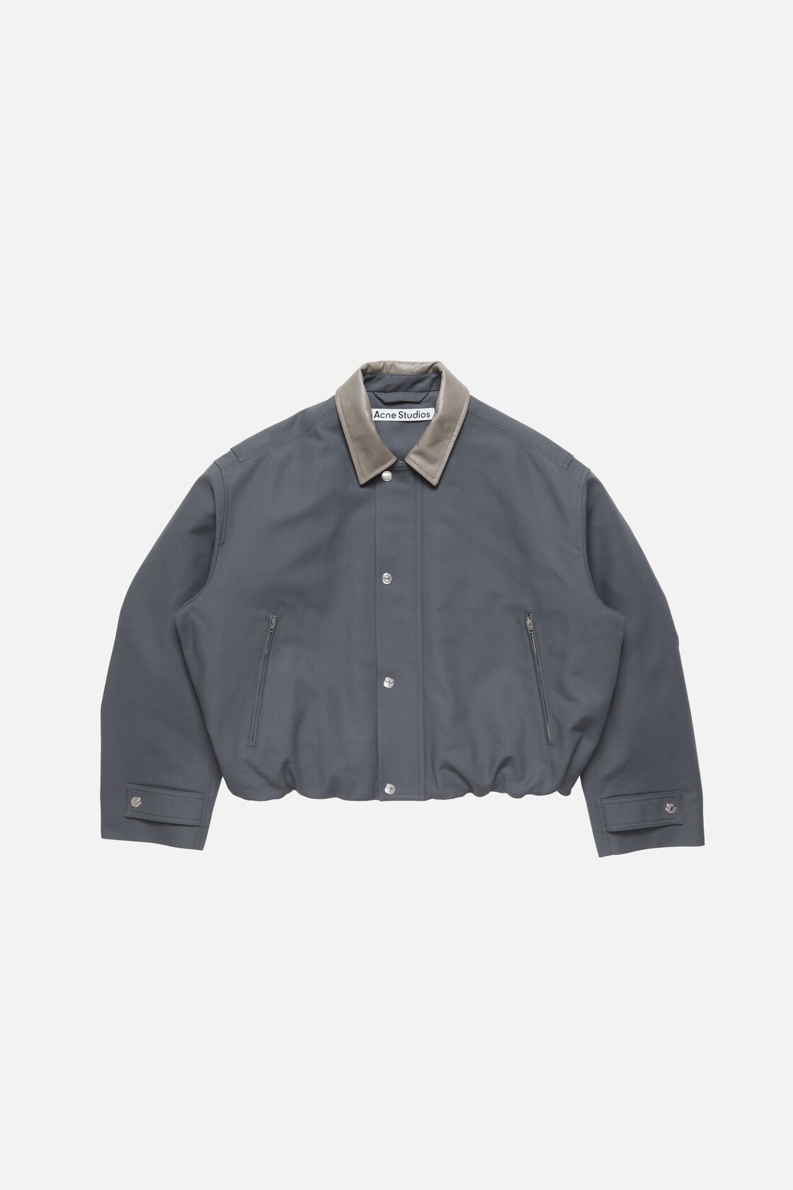 Acne Studios Bomber with leather collar - Carbon grey