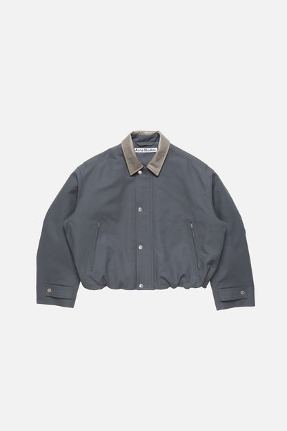 Acne Studios Bomber with leather collar - Carbon grey