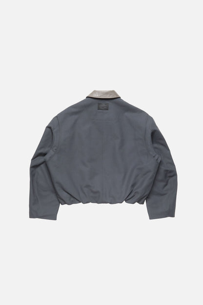 Acne Studios Bomber with leather collar - Carbon grey