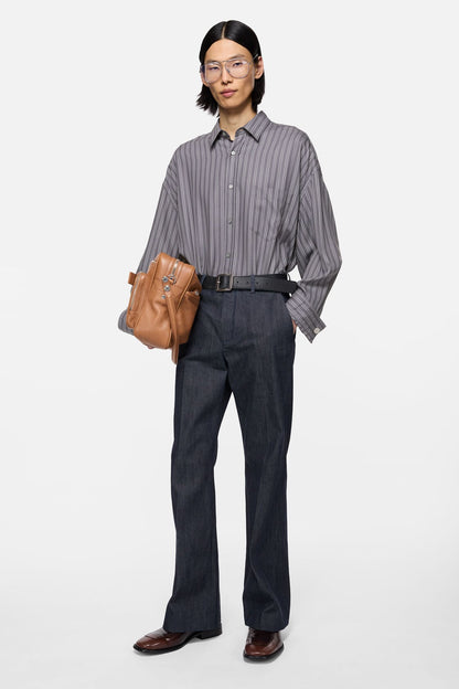 Acne Studios Striped button-up shirt - Purple/mauve