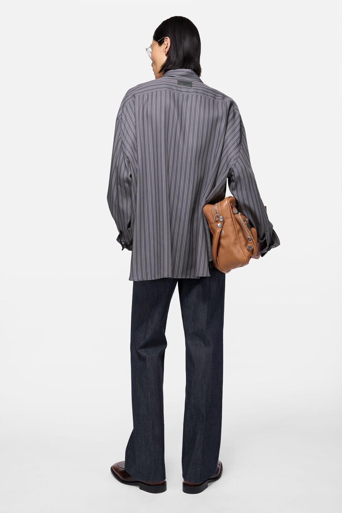 Acne Studios Striped button-up shirt - Purple/mauve