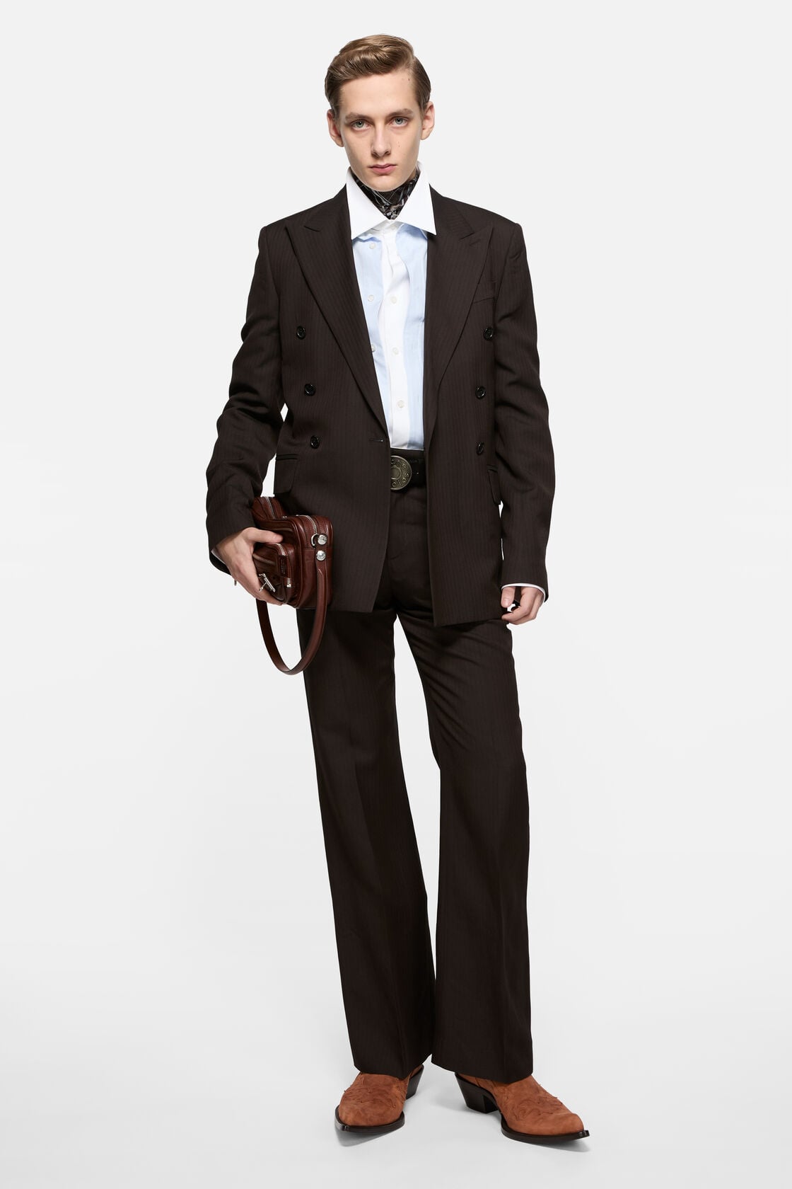 Acne Studios Tailored herringbone trousers - Chocolate brown