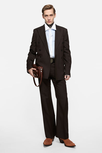 Acne Studios Tailored herringbone trousers - Chocolate brown