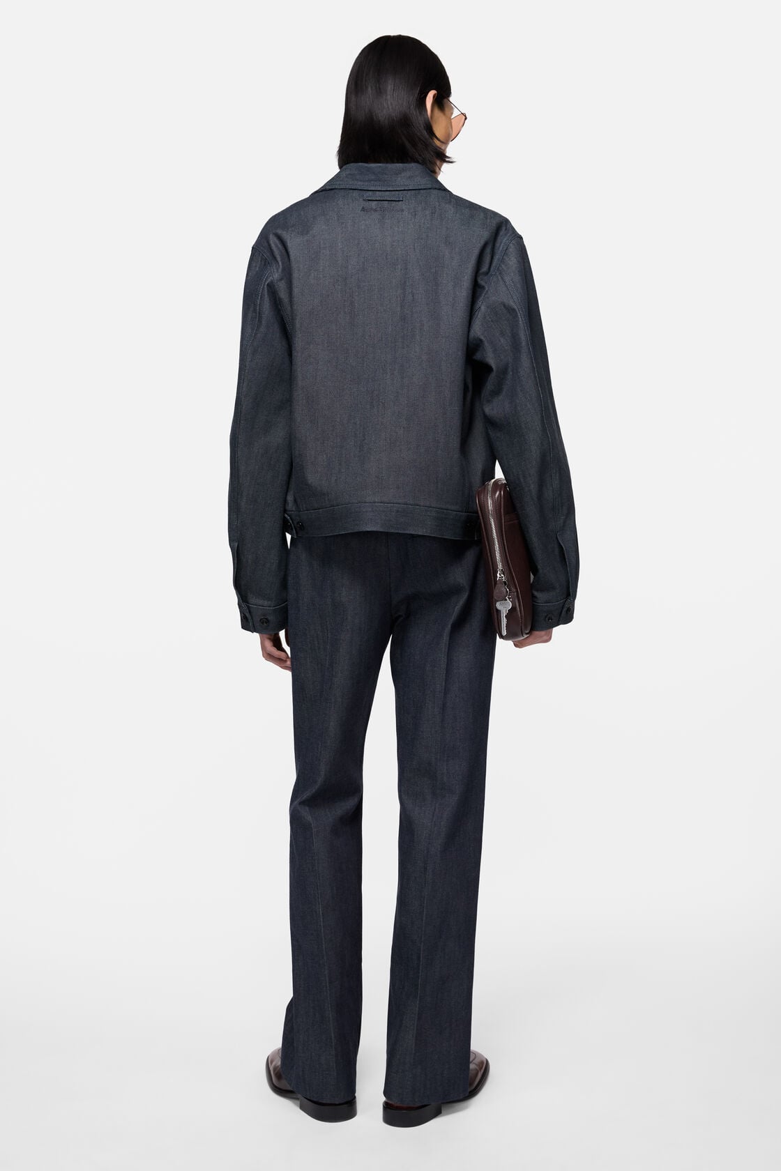 Acne Studios Branded selvedge denim jacket - Indigo blue