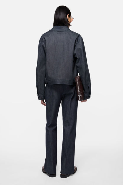 Acne Studios Branded selvedge denim jacket - Indigo blue