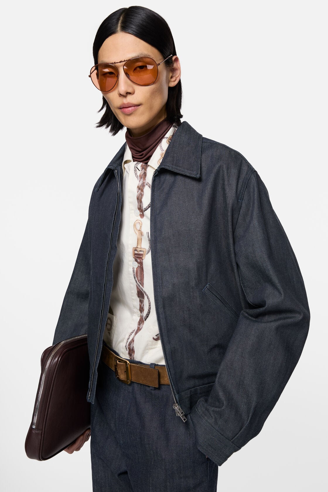 Acne Studios Branded selvedge denim jacket - Indigo blue