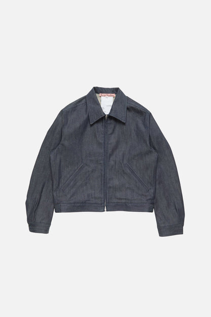 Acne Studios Branded selvedge denim jacket - Indigo blue