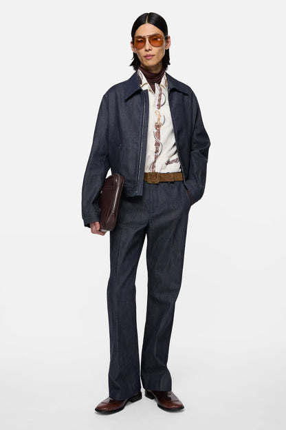 Acne Studios Branded selvedge denim trousers - Indigo blue