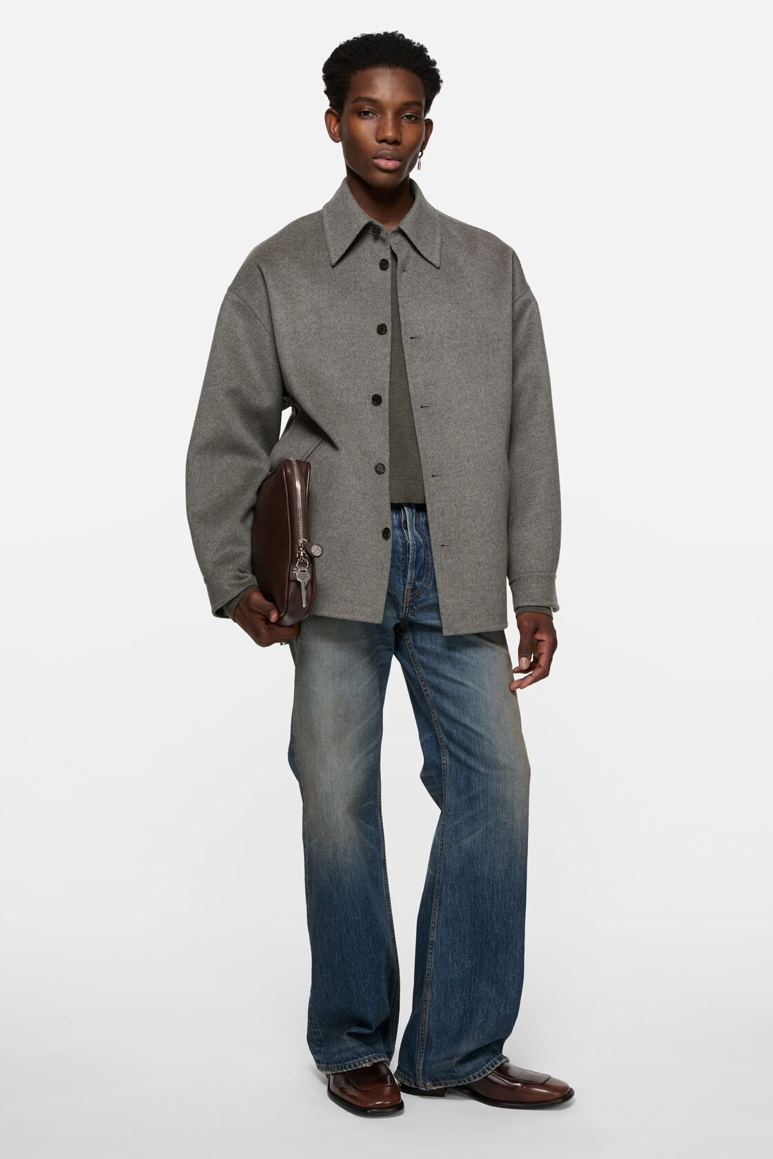 Acne Studios Cashmere blend overshirt - Vintage grey melange