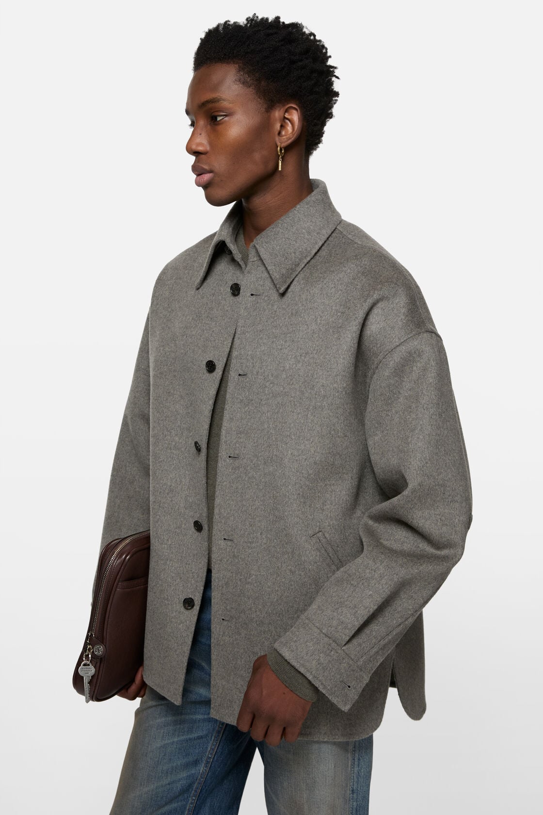 Acne Studios Cashmere blend overshirt - Vintage grey melange
