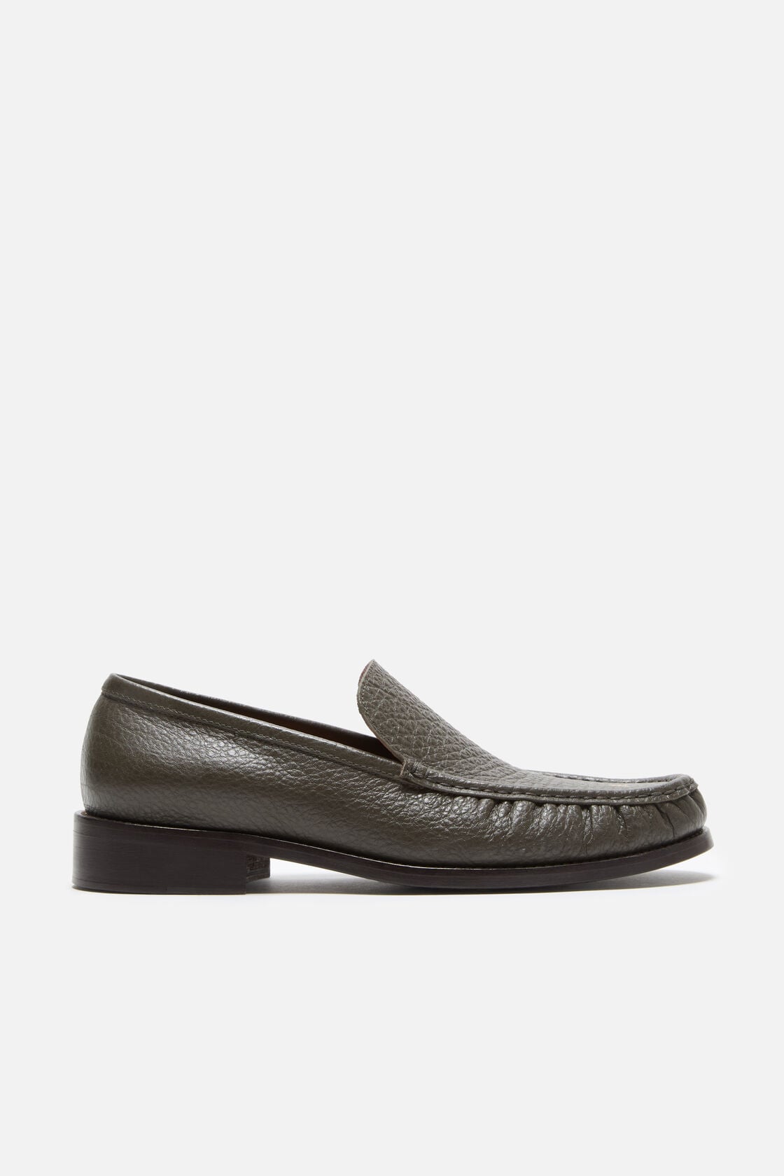 Acne Studios Grainy leather loafers - Khaki green