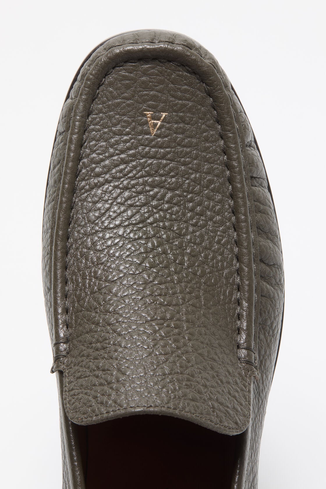 Acne Studios Grainy leather loafers - Khaki green