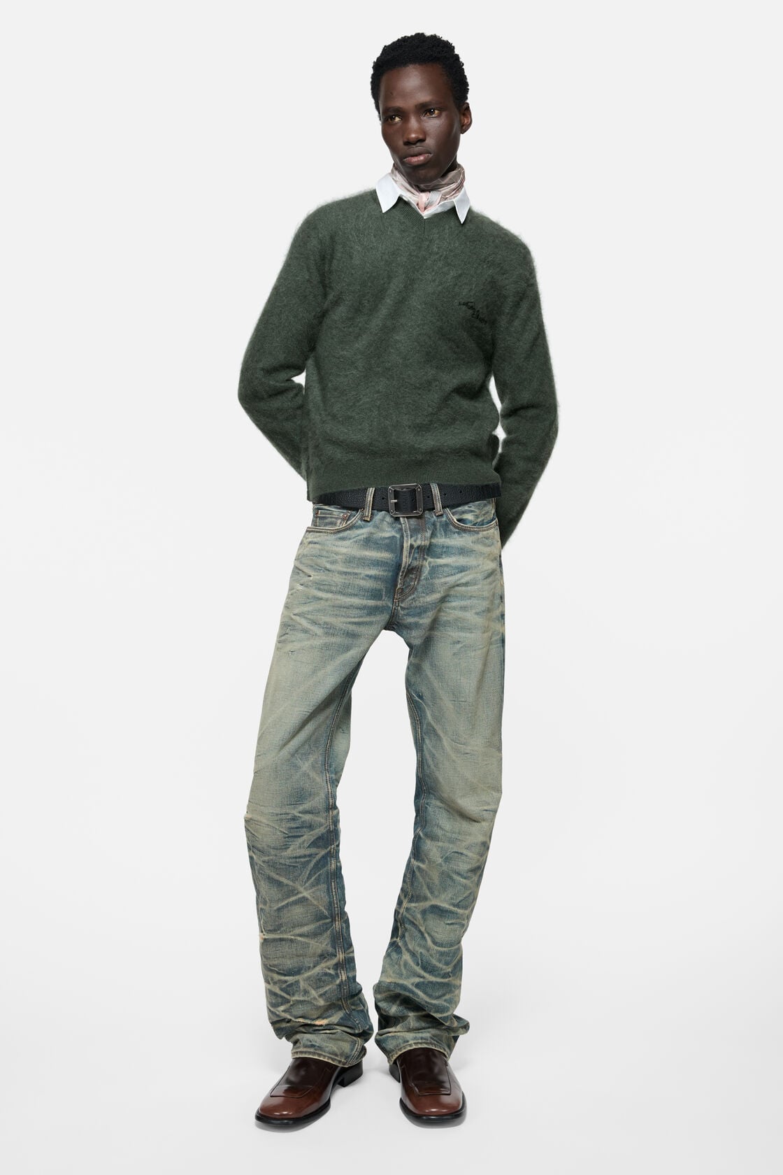 Acne Studios Cashmere v-neck sweater - Dark green