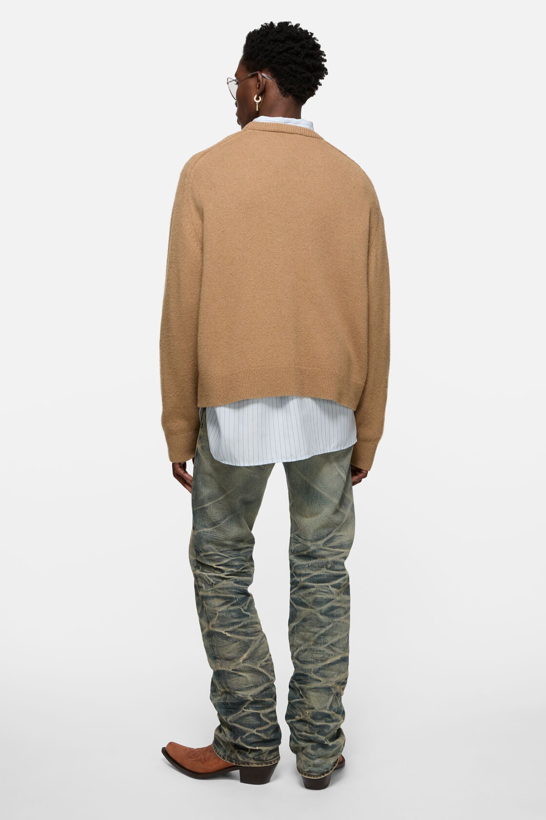 Acne Studios Camel hair v-neck sweater - Light camel