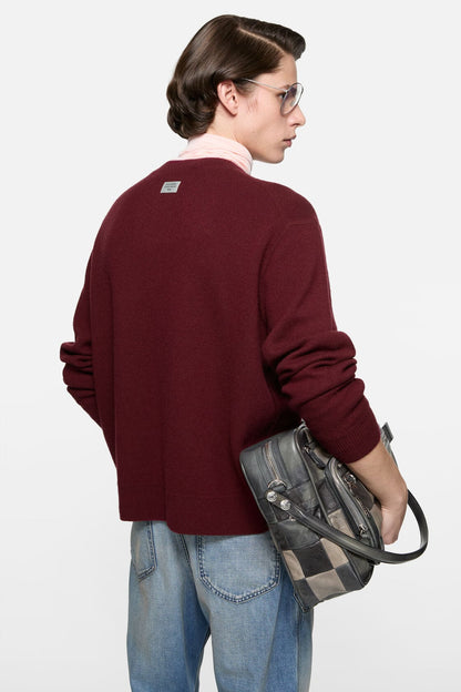 Acne Studios Cashmere sweater with logo - Dark red