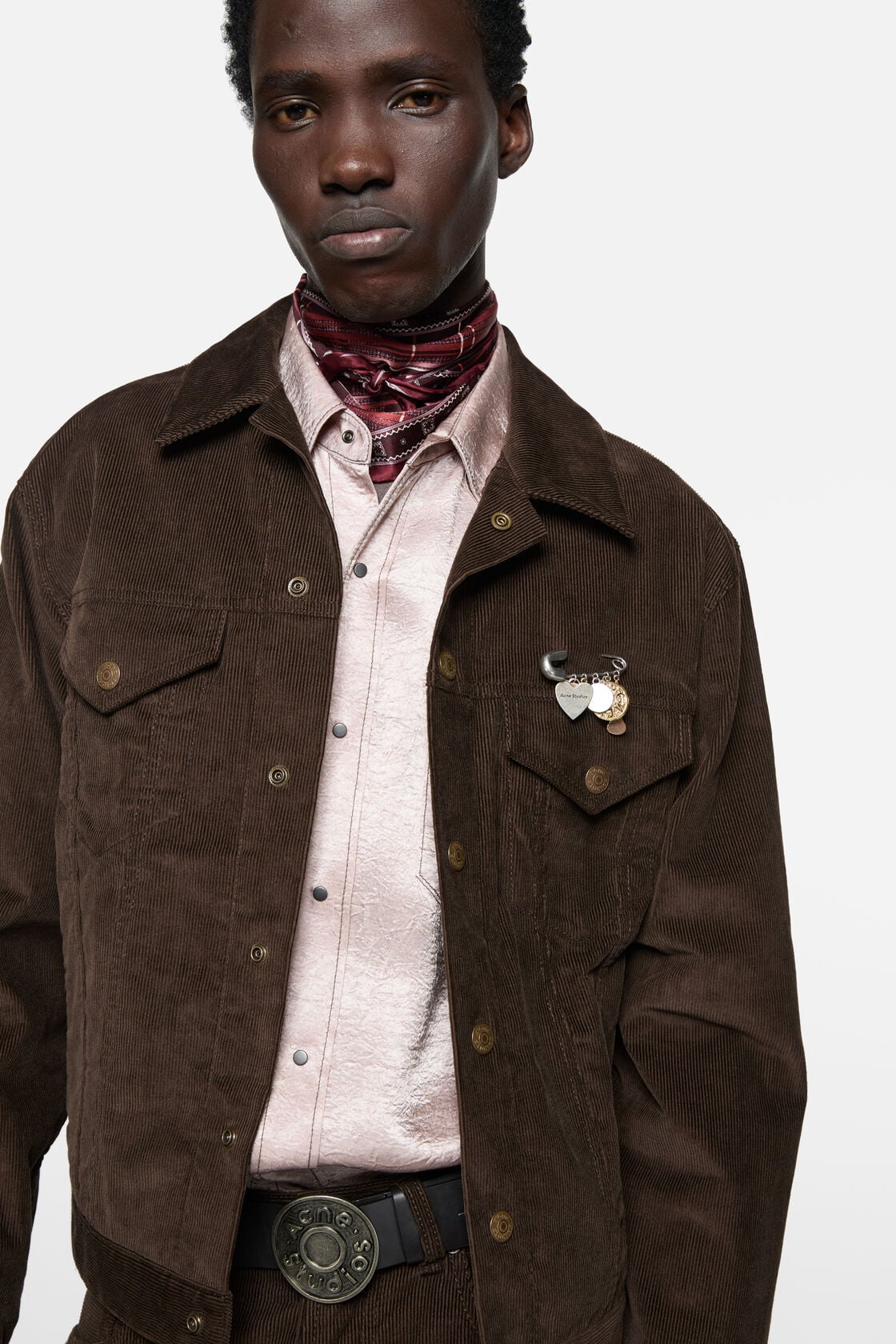 Acne Studios Brooch with charms - Semi matt silver/Multi