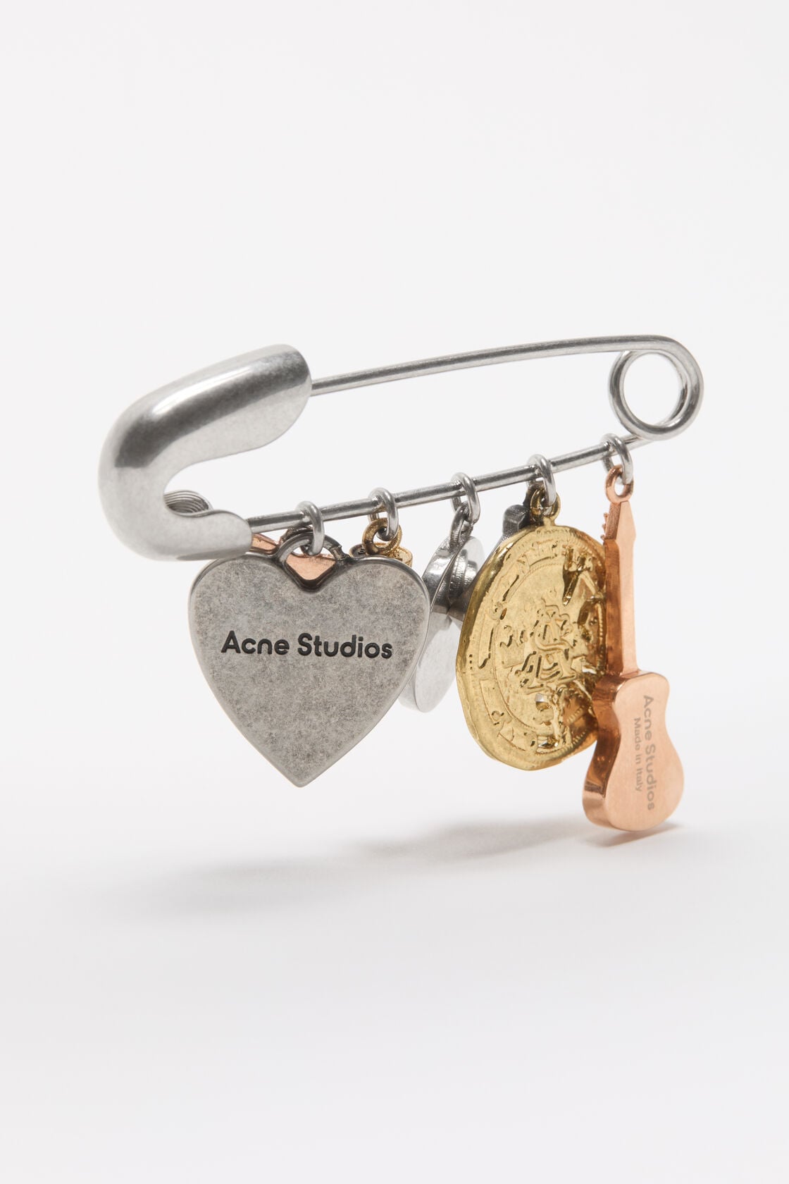 Acne Studios Brooch with charms - Semi matt silver/Multi