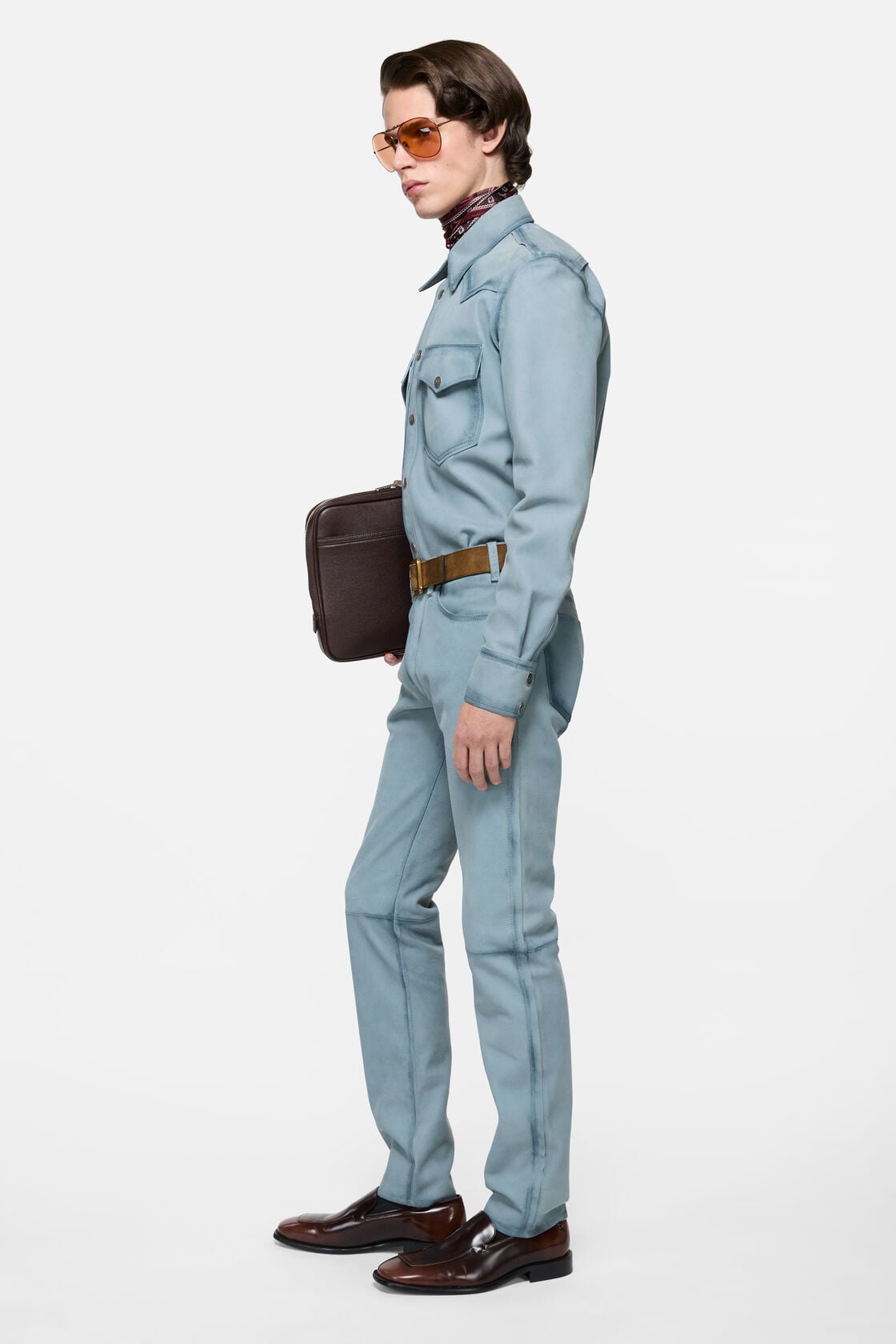 Acne Studios Suede overshirt - Light blue