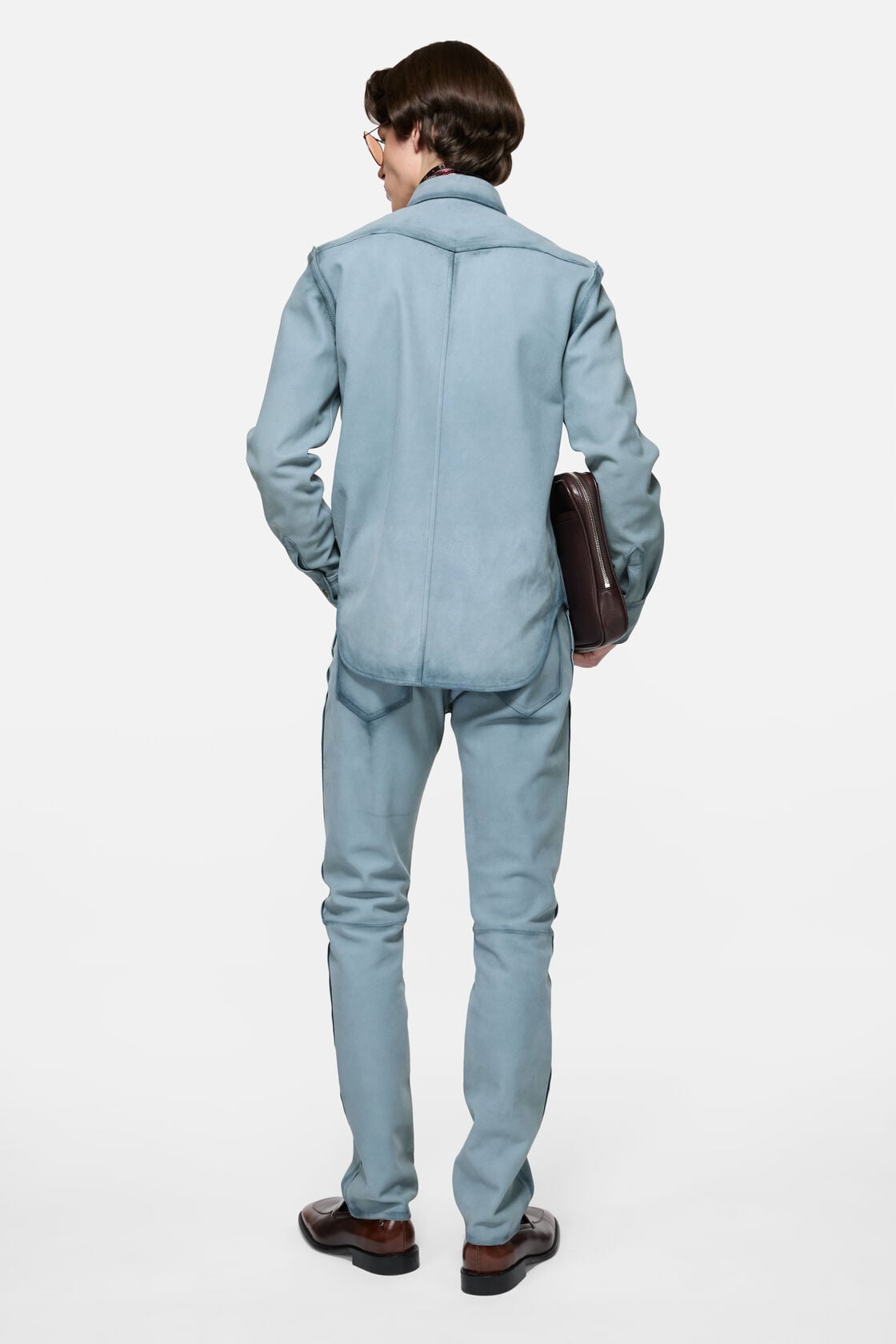 Acne Studios Suede overshirt - Light blue