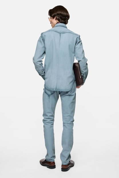 Acne Studios Suede overshirt - Light blue