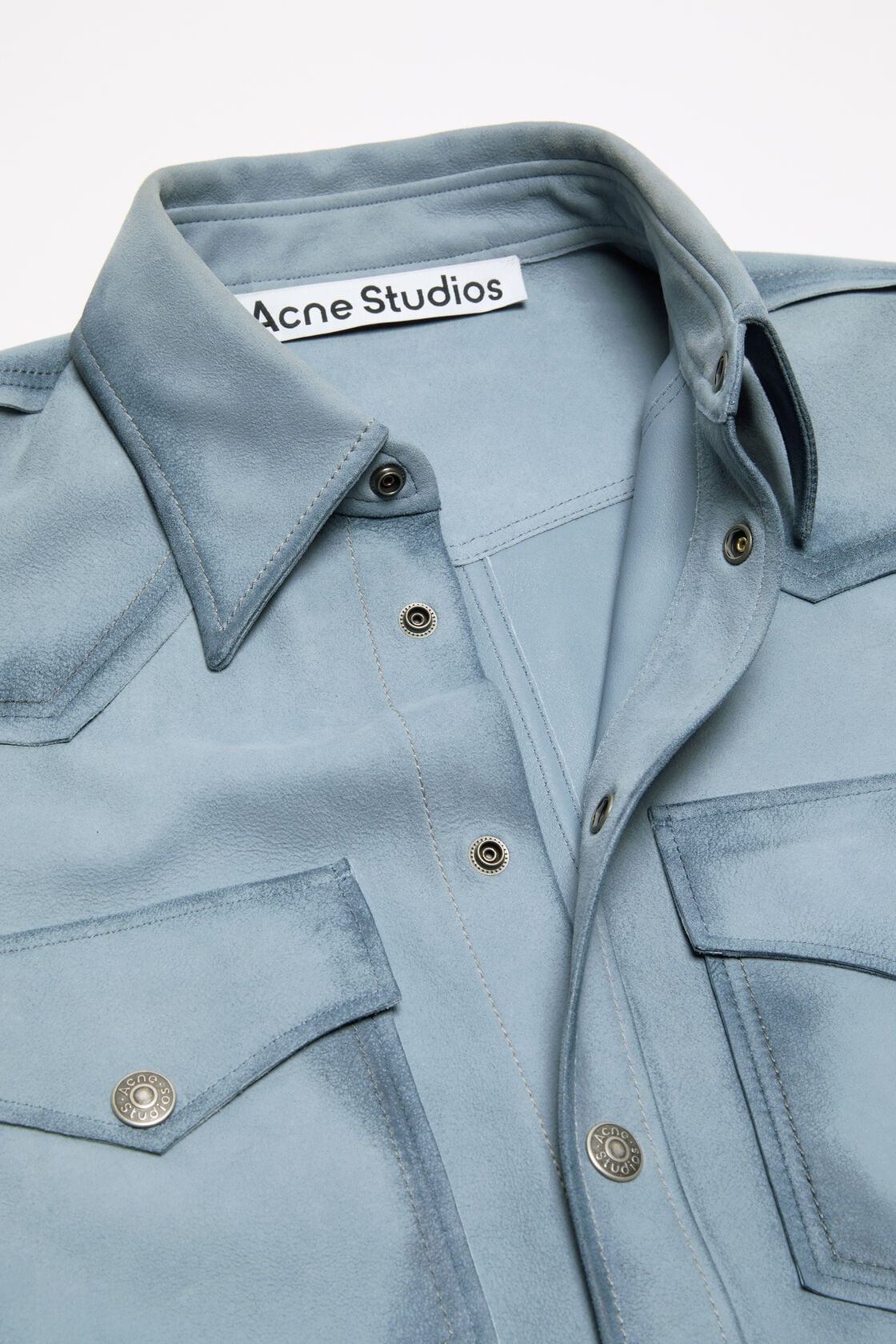 Acne Studios Suede overshirt - Light blue