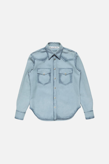 Acne Studios Suede overshirt - Light blue