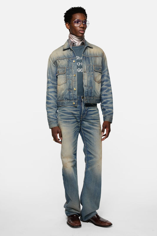 Acne Studios Scraped denim jacket - Mid Blue