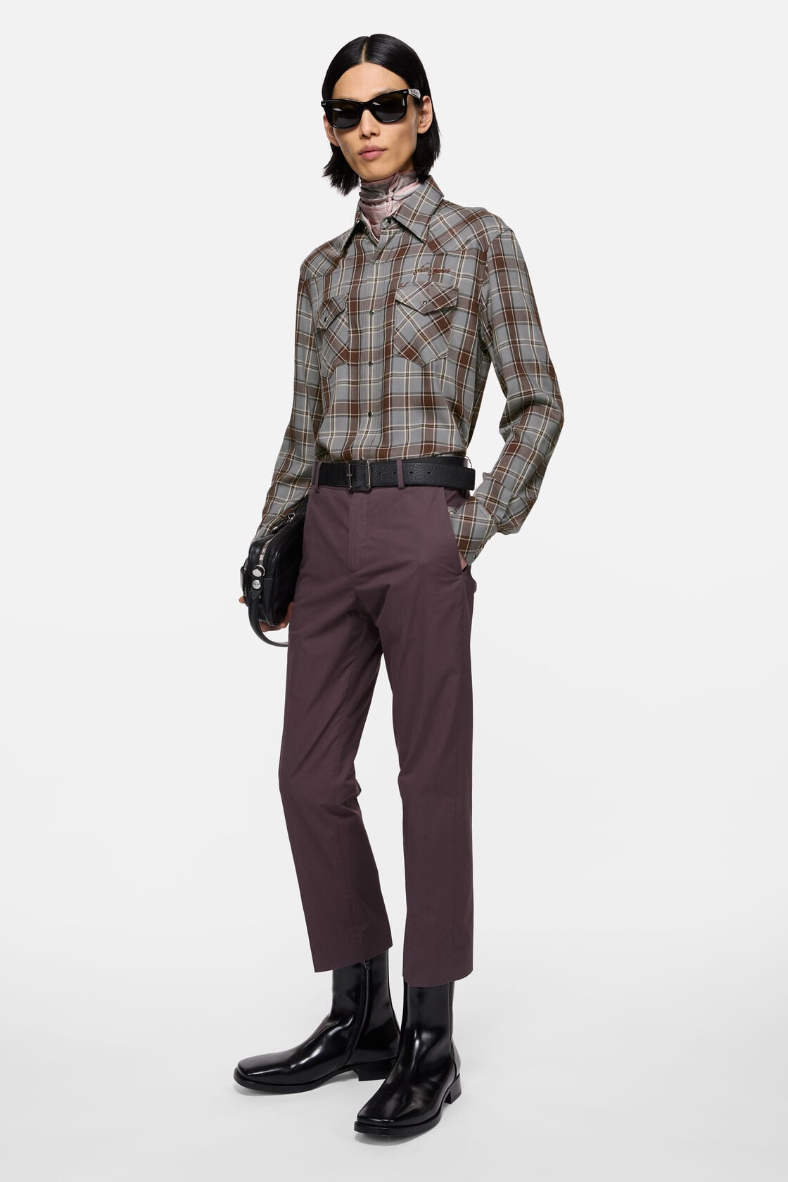 Acne Studios Flannel check button-up shirt - Multi grey