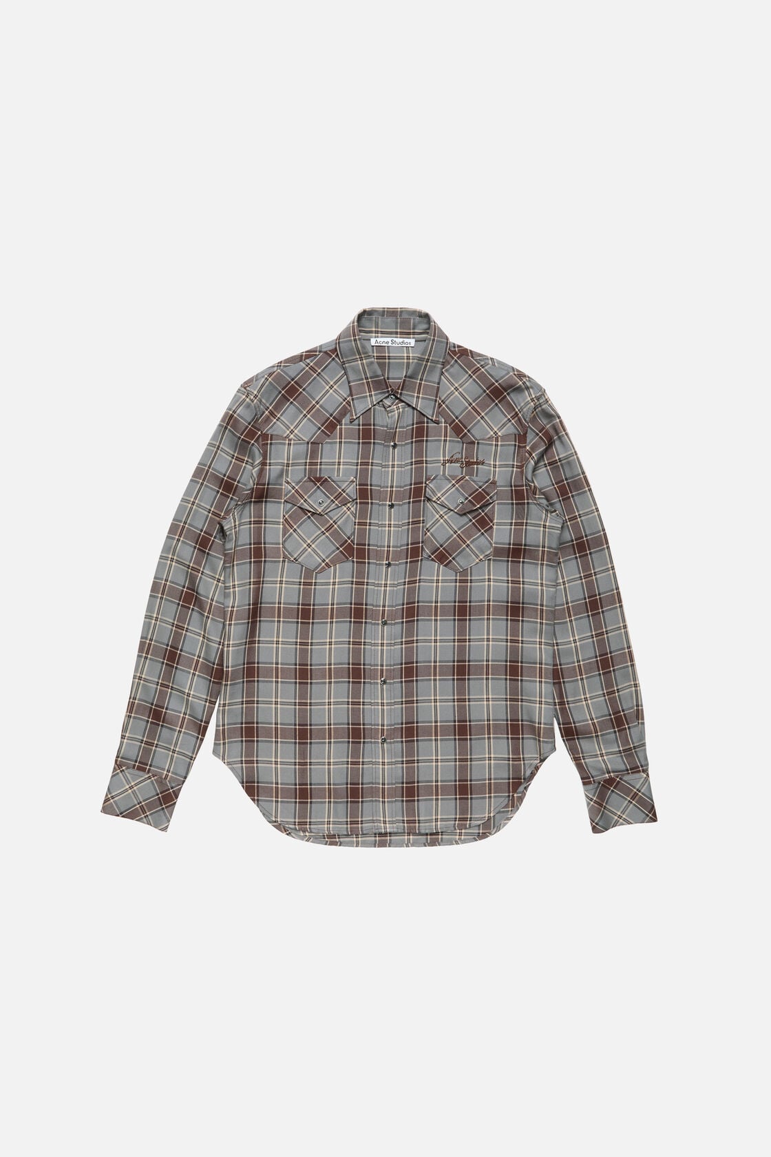 Acne Studios Flannel check button-up shirt - Multi grey