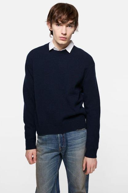 Acne Studios Cashmere sweater with logo - Ink blue