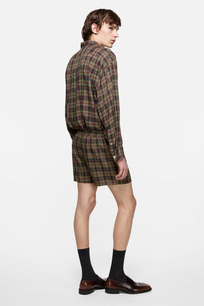 Acne Studios Casual check shorts - Green multi